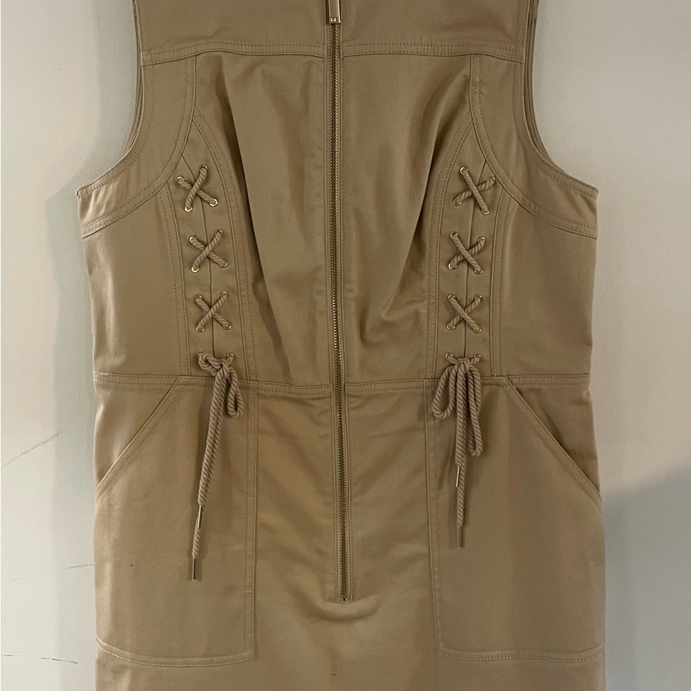 Michael Kors Beige Zip-Up Dress